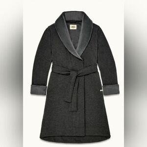Uggs Women's Black Bear Heather Duffield Robe Size Large